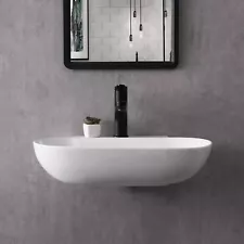 New Wall Mount Sink Corner Bathroom Vessel Sink Porcelain Ceramic Above Counter