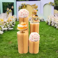 Paper Columns Display Pedestals Stands for Wedding Engagement Birthday Foldable