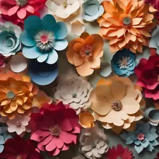 Modern fancy style paper flower wall decorations