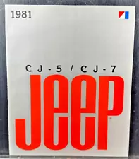 Vintage 1981 Jeep CJ7 CJ5 CJ-7 CJ-5 12-page Original Car Sales Brochure Catalog