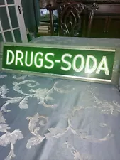 Vintage Antique Deco Pharmacy / Soda Fountain Light Up Sign