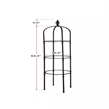 6.2ft Garden Lightweight Rustproof Plastic Coated Metal Tall Tower Trellis Stand