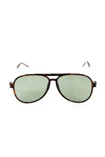 New ListingSaint Laurent Mens Tortoise Shell Green Lens Large Aviator Sunglasses Brown SL22