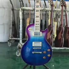 Finish Blueberry Burst 2019 LP Electric Guitar Flame Maple Top Maple Fingerboard