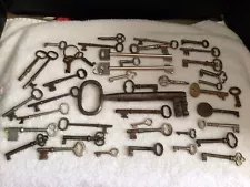 43 Vintage Skeleton Keys All Shapes Sizes Largest 6 3/4”Long Great Collection