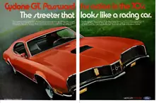 1970 MERCURY CYCLONE GT CJ 429 V-8 (375 HP) ~ ORIGINAL 2-PAGE PRINT AD