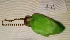 Vintage Lucky Charm Real Rabbit's Foot Keychain Dyed Shades of Green #11