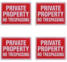 8 Pack Private Property no Trespassing Sign 9 x 12 Inch