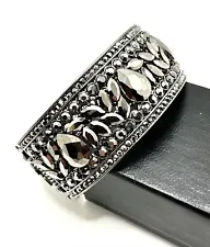 Paparazzi Zi Bracelet After Party Powerhouse Hematite Rhinestone Clamper 2021 7"