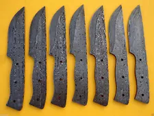 Lot of 7 Damascus Steel Blank Blade Knife for Knife Making Supplies, Make Knives