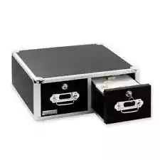 √αuItz Locking Index Card Cabinet for 4" x 6" Cards, 2-Drawer, 6 3/4" H x 14" W