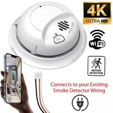 SecureGuard 4K Ultra HD WiFi Smoke Detector Wireless Hidden Spy Camera (9120)