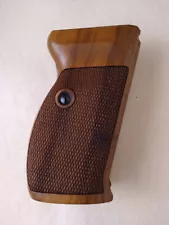 Walther P38/P1 Fine English Walnut Checkered Pistol Grips Logo on left-DEFECT(1)