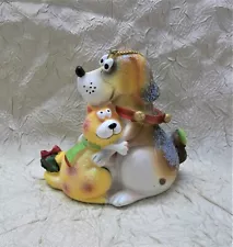 Dog & Cat with Big Eyes Resin Dog Christmas Ornament Pet Holiday