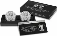 American Eagle 2021 One Ounce Silver Reverse Proof Two-Coin Set Designer Edition