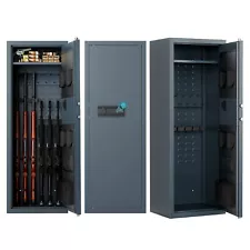 PINTY Gun Safe for Home Rifle and Pistols Shotgun Case 3 Locks Adjustable Racks