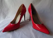 Men's Red Patent Leather Drag Queen High Heel Pointed Toe Pumps Shoes, Size 13