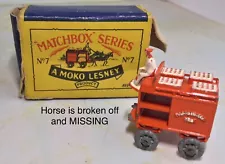 Vintage 1954 Moko-Lesney •No. 7 HORSE DRAWN MILK FLOAT• old Matchbox 1-75 Series