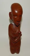 Vintage Hand Carved Wood Easter Island Woman Figurine Statue