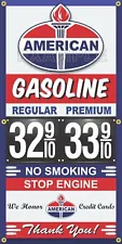 AMERICAN GAS STATION PRICE PER GALLON VINTAGE OLD SIGN REMAKE BANNER SIGN ART