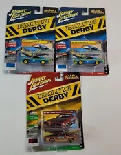 Lot of 3 Johnny Lightning Demolition Derby Diecast Cars Street Freaks Limited