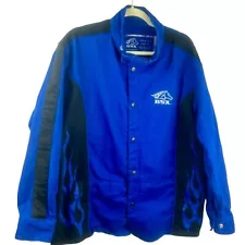 Revco Black Stallion BSX Welding Jacket Men Large Blue Fire Resistant Snap Front