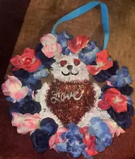 Valentines Wreath-Bear-Love Handcrafted 15 inch