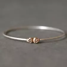 Handmade 925 Silver Skull Bracelet, simple bracelets Women Modern Bracelets item