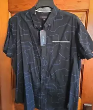 Adam Levine Button Up Shirt Men's Large Black / Blue Cotton NWT