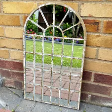 Metal Arched Wall Mirror Large Garden Antique Gothic Vintage Arched Window Door