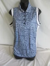 PGA Golf Club Blue White Sleeveless Shirt Greg Norman Sz L