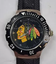 Chicago Blackhawks Men's Black 9.5" Watch Spirit - NHL New Battery