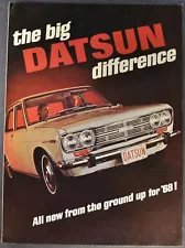 1968 Datsun Brochure Folder Sedan Sports Roadster Pickup Nissan Nice Original 68