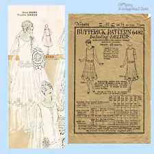 1920s Vintage Butterick 6482 Sewing Pattern Farm Flapper Wedding Dress Flawed