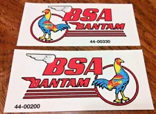 BSA Bantam Rooster 3.5" left & right hand gas petrol tank vinyl stickers pair