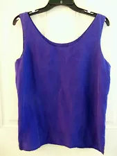 EXPRESS ROYAL BLUE SILK TANK TOP SIDE SLITS WASHABLE WOMENS TOP MINT-SALE!