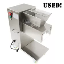 USED! 110V Stainless Commercial Meat Cutting Machine with 4.5mm Blade 400KG/H