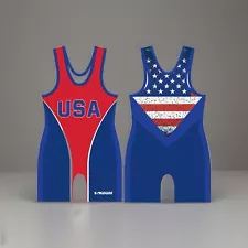 NEW RARE men's USA wrestling singlet | adult XL | blue red white