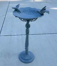 Vintage Cast Iron Bird Bath - 21" Tall - Primed & Ready for Paint