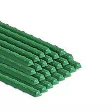 Garden Stakes 58 Inches Sturdy Green Plant Sticks 25 Pack Metal Tomato Stakes...