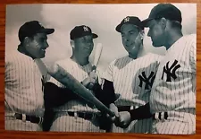 Yogi Berra Mickey Mantle Joe Dimaggio Ralph Houk Yankees 4x6 Photo Picture Card