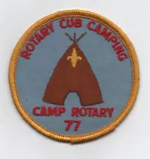 Camp Sale: 1977 Camp Rotary Boy Scout Patch, Mint