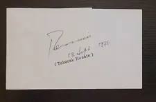 TABARAK HUSAIN AUTOGRAPH AMBASSADOR SIGNED INDEX CARD BANGLADESH