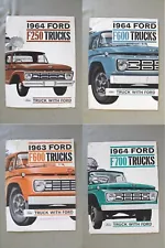 Original 1963/64 FORD F250 / F600 / F700 Trucks x 4 Australian Sales Brochures