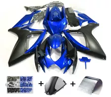 Fairing Injection Plastic Kit Blue Black Fit For Suzuki GSXR600/750 2006-2007 T8