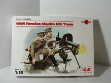 Russian Maxim MG Team (2 Figures) w/ Maxim 1910 Machine Gun WWI 1/35 ICM 35698