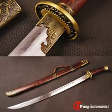 37" Sharp Chinese Phoenix Sword Handmade Qing Dynasty DAO Damascus Folded Steel