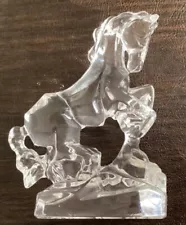 Clear Glass Art Horse 3D Figurine about 8.4 Ounces