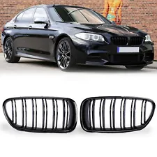 For 10-16 BMW F10 M5 style 535i 550i 528i Gloss Black Front Hood Kidney Grille