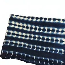 Authentic African Indigo Mudcloth Large, Blue White Mud Cloth Hand Dyed